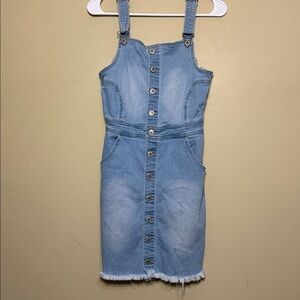 Wax Jean Light Blue Denim Jean Overall Button-Down Dress Women’s Size Medium